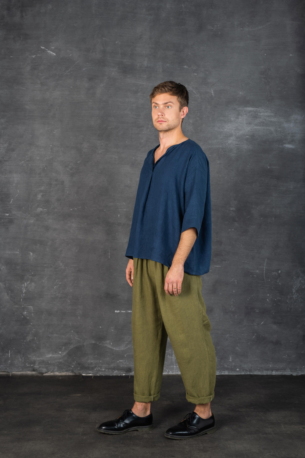 Lingoberry Top Navy _ Acorn Trousers Martini Olive 4.jpg